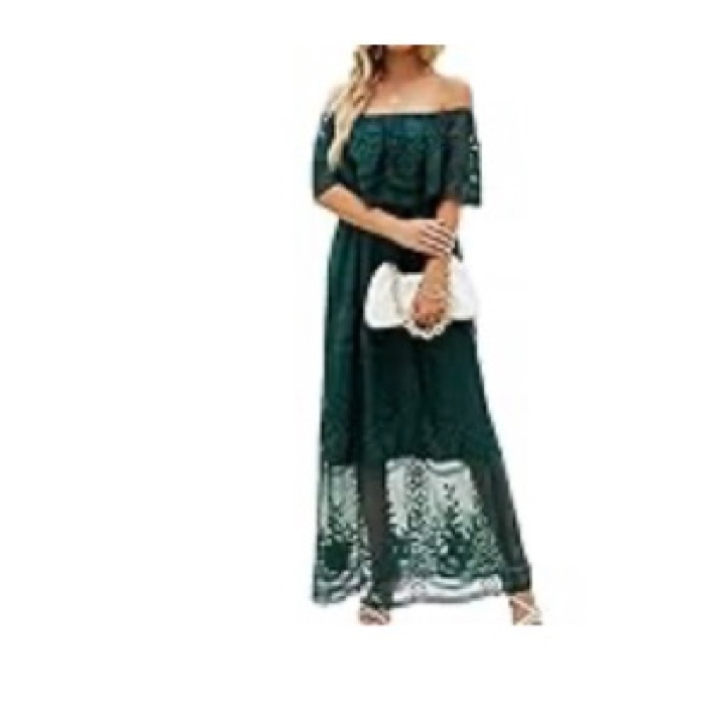 Worn once lace dress emerald green